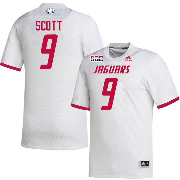 #9 Jeremy Scott South Alabama Jaguars Jerseys,College Football Uniforms,Apparels Stitched-White #9 Jeremy Scott South Alabama Jaguars Jerseys,College Football Uniforms,Apparels Stitched-White